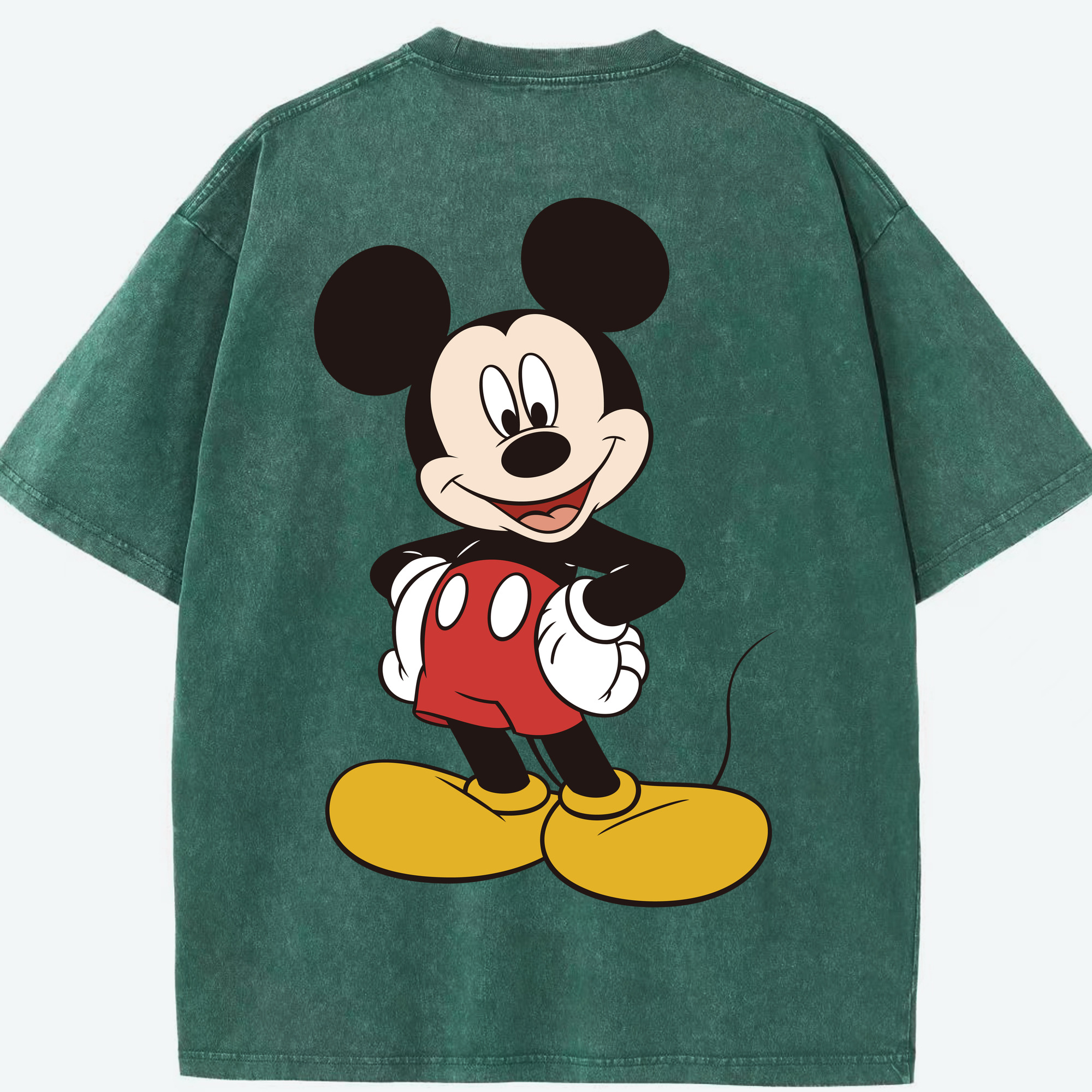 （画像用） ミッキーマウス Mickey Mouse 綿100% ヴィンテージ風 半袖Tシャツ（背面プリント）